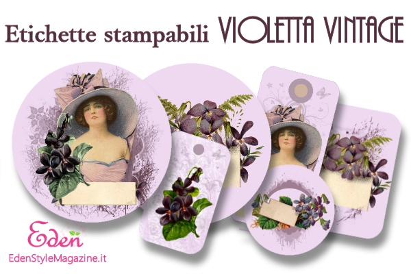 etichette stampabili violetta vintage pr