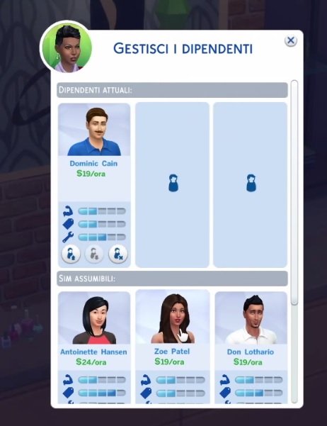 sims 4 al lavoro negozi dipendenti