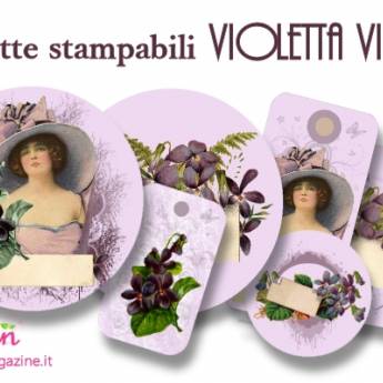 Etichette stampabili Violetta Vintage