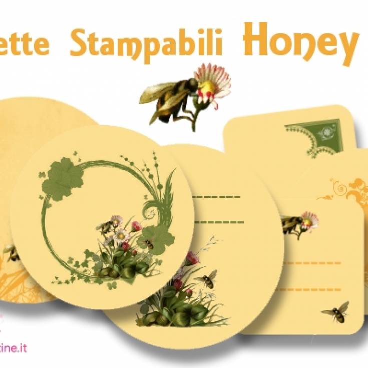 Etichette Stampabili Honey bee