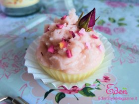 Burri solidi per il corpo alla rosa a forma di cupcake